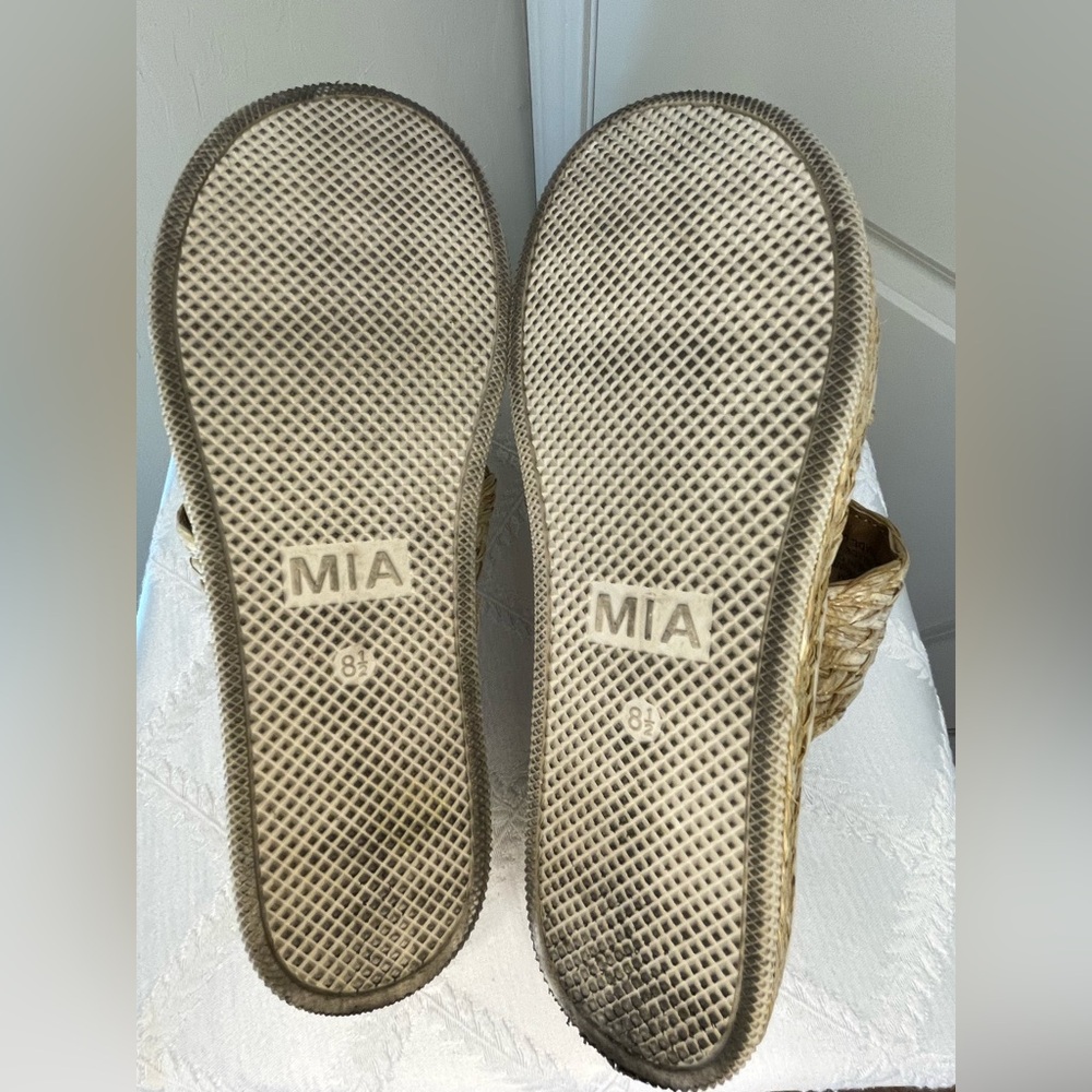 MIA Women's Tan Woven Platform Sandals Size 8.5 - Picture 5 of 8